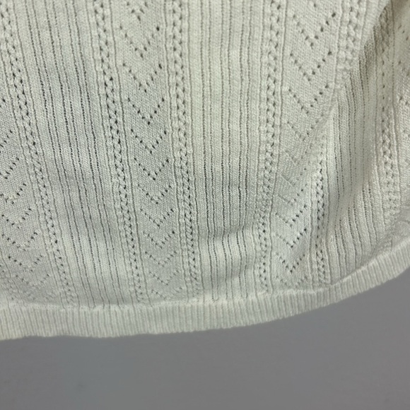 Vintage April Cornell Delicate Rayon Long Sleeve Cardigan Sweater Large Cream - Picture 10 of 12